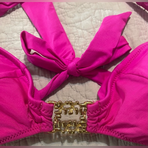 Trina Turk Hot Pink Bikini Top Size 4 - Picture 2 of 5